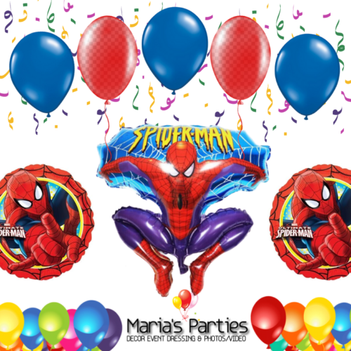 Spiderman birthday balloons