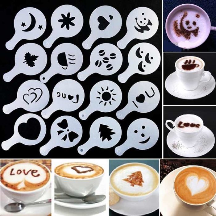 Coffee Latte Cappuccino Barista Art Stencils