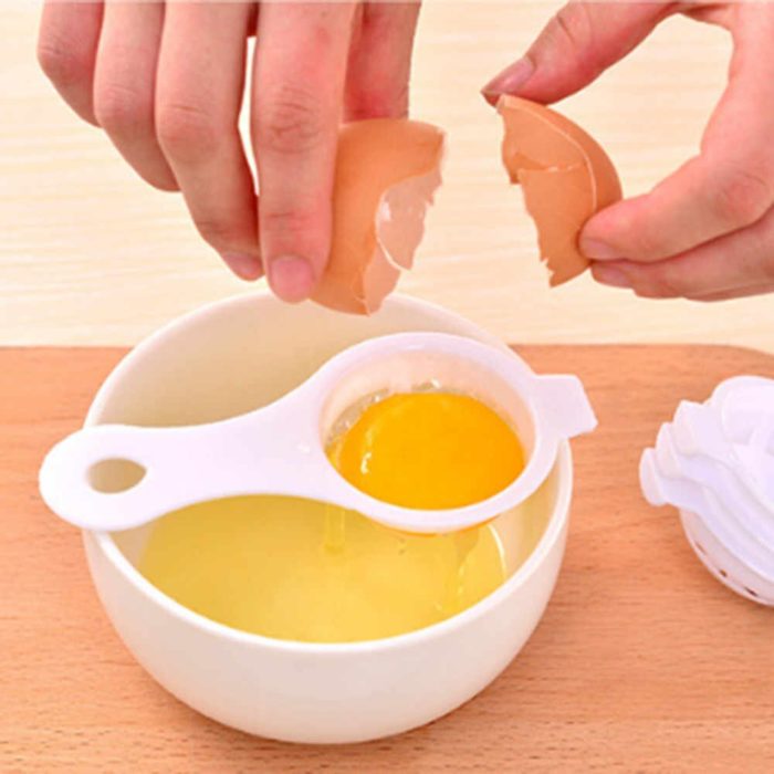 Kitchen Gadget White Egg Yolk Separator Tool